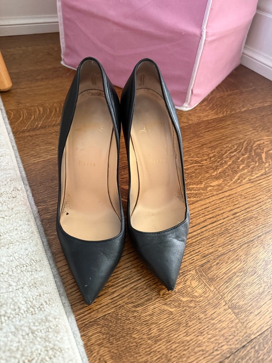 Christian Louboutin Shoes - Christian Louboutin Black Pointed-Toe Leather Pumps